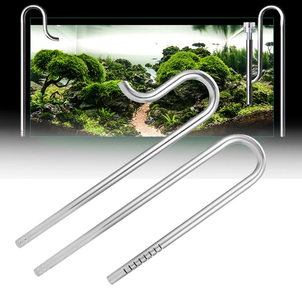 Taidda Stainless Steel Aquarium Inflow/Outflow Pipe Set With Surface Skimmer - 16mm - View #5