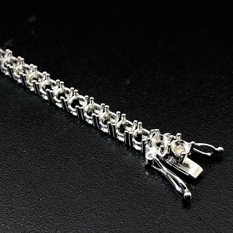 Factory Custom 3mm Tennis Chain Mounting Settings S925 Silver 9k 10k 14k 18k Gold Moissanite Labl Diamond Tennis Chain Bracelet