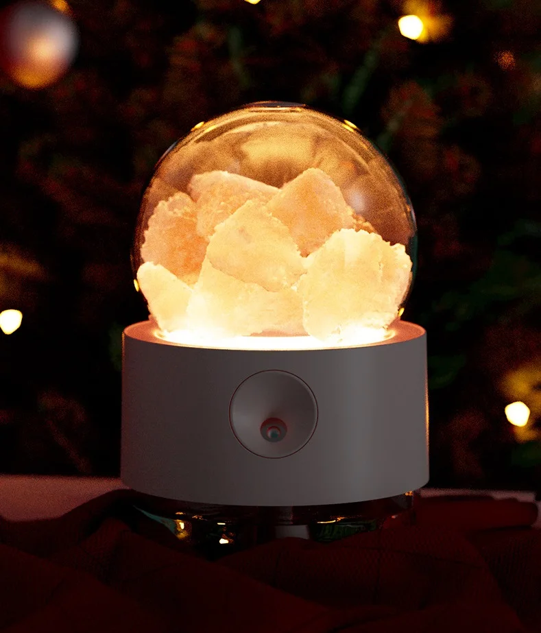 Crystal Salt Stone Ball Decorative Humidifier USB Mini 300ml Humidifier for Baby Room
