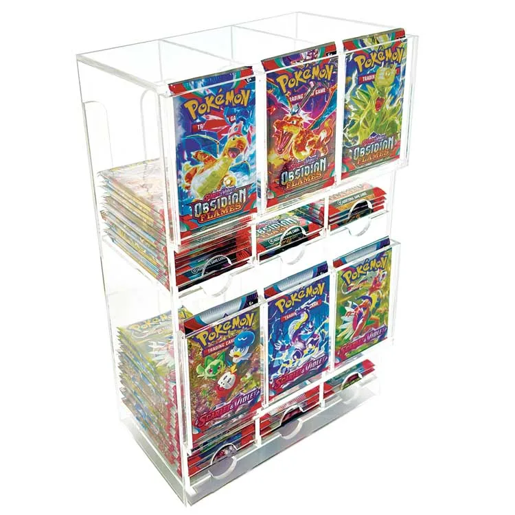 pokemon card pack dispenser Dinavio Crafthouse 6-Slot Booster Pack Dispenser with Black Base - Fits 240 Booster Packs for Dispensing main image 1