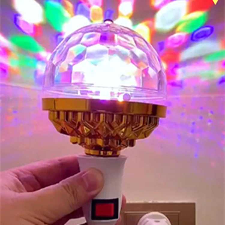 Colorful Disco Rotating Magic Ball RGB LED Stage Light Home Room Dance Parties Lighting