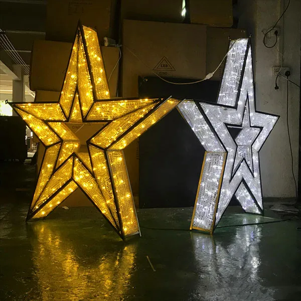 Parkdekoration Warmweier Weihnachts-Stern mit LED-Beleuchtung  Riesiger  Weihnachtsstern, Groe Weihnachtssterndekoration