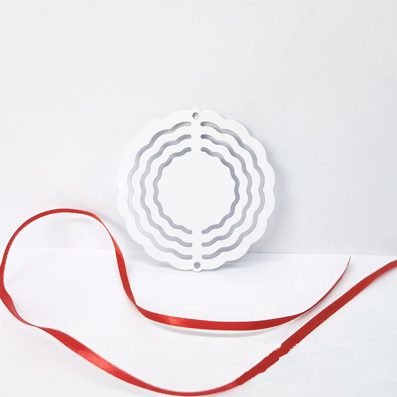 3 Inch Sublimation Printed Metal Wind Spinner Pendant Blank Aluminum Chime Ornament for Decoration