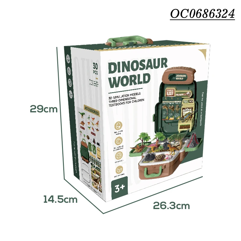 Kids World Custom Pvc Dinosaur Toys Animal Model with Backpack