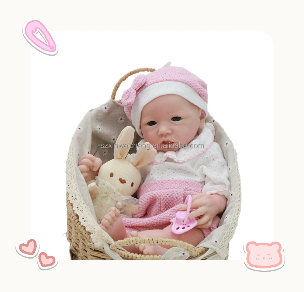 17inch Soft Silicone Reborn Doll Handmade Silicone Girl Eyes Closed IVITA Doll e