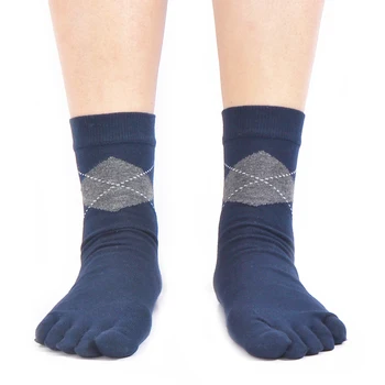 Breathable Business Man Socks Cotton Custom Five Toe Socks