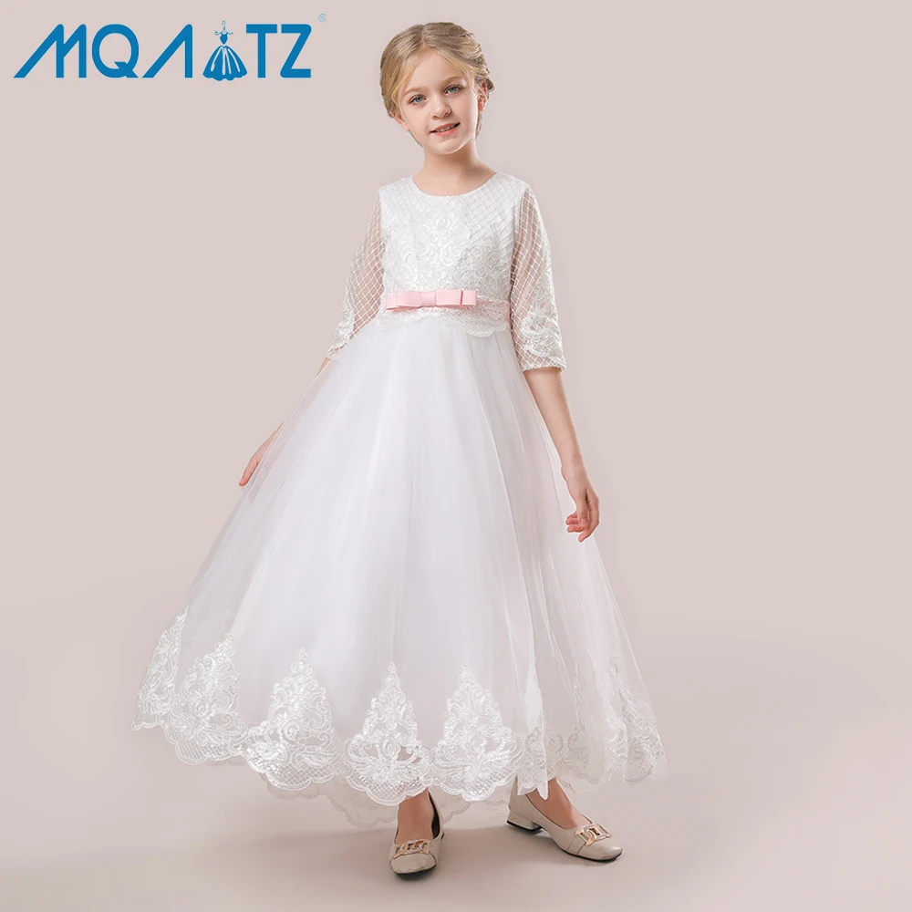 White Long Sleeve Princess Dress Toddler Girl Christmas Dress