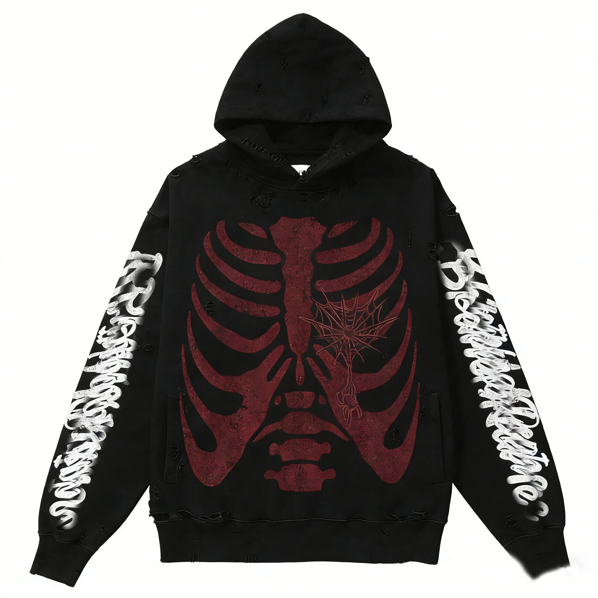 SALATI OEM Custom Acid Wholesale Men's Custom Graphic Printing Fleece Hoodie Long Sleeve Hoodie Pullover Sweatshirt for Men gallery 7