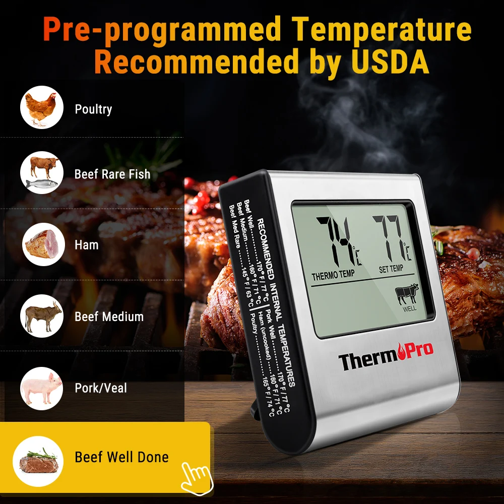 ThermoPro TP16 Digital Food Cooking Thermometer Long Probe Made of Durable Plastic