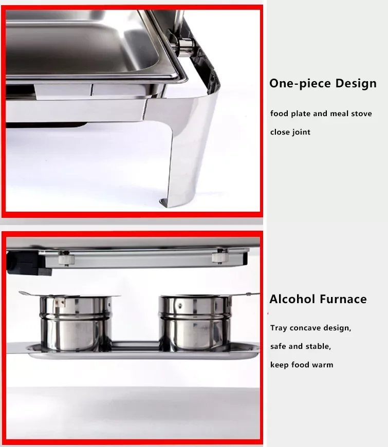 Luxury Decorative Fancy Chafing Dish 9.0l Large Capacity Rectangular ...