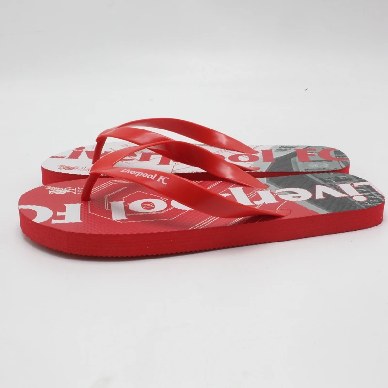 Unisex Red Slippers Promotional Sandals Print Pattern Custom Logo Flip ...