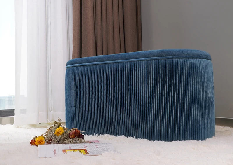 Unique European Style Tufted Velvet Ottoman Stool Set with Storage Factory Price Pouffe Footstool