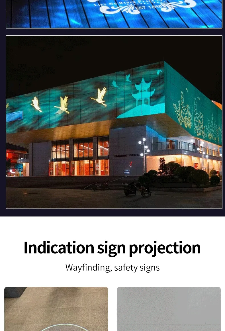 GOBO 40W Commercial Advertising Lamp Dynamic Gobo Led Signs Wall Projection Outdoor IP67 Waterproof HDBright Factory Direct Selling . .