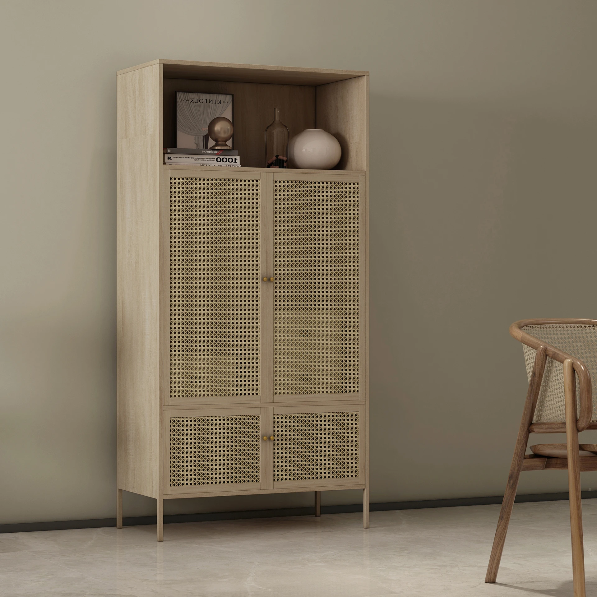 Мебель для домашнего хранения из ротанга в стиле ретро, античный высококлассный шкаф для хранения