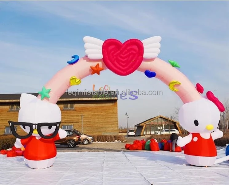 Outdoor Advertising Cartoon Character Kitty Cat Inflatable Arch ...