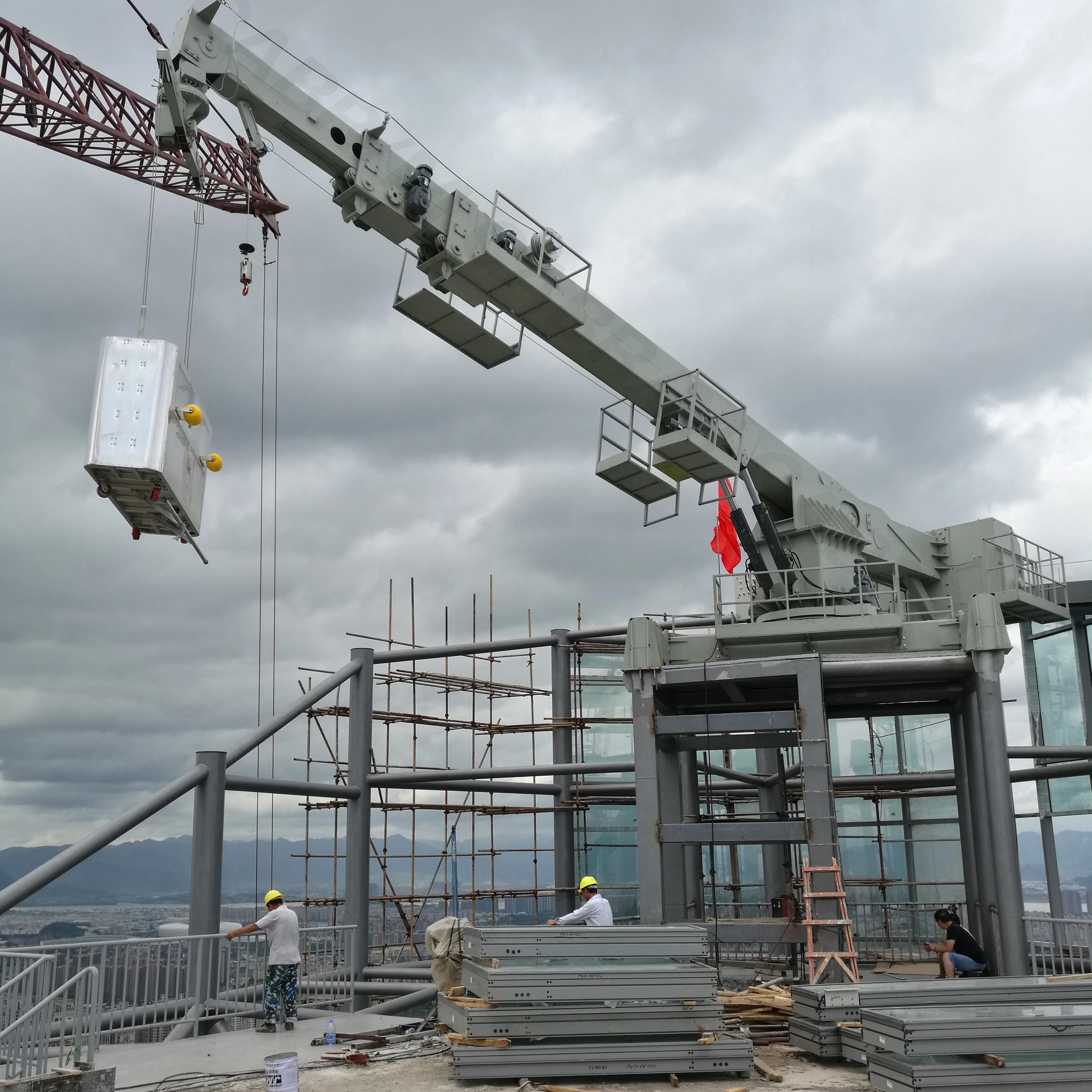 BMU Building Maintenance Unit with Luffing Jib Window Cleaning Machine