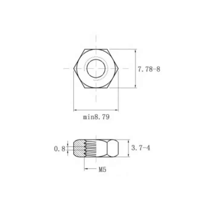 Left Hand Thread M5 Hex Nuts 304 Stainless Steel DIN934 Plain Finish Pack Of 4500pcs factory