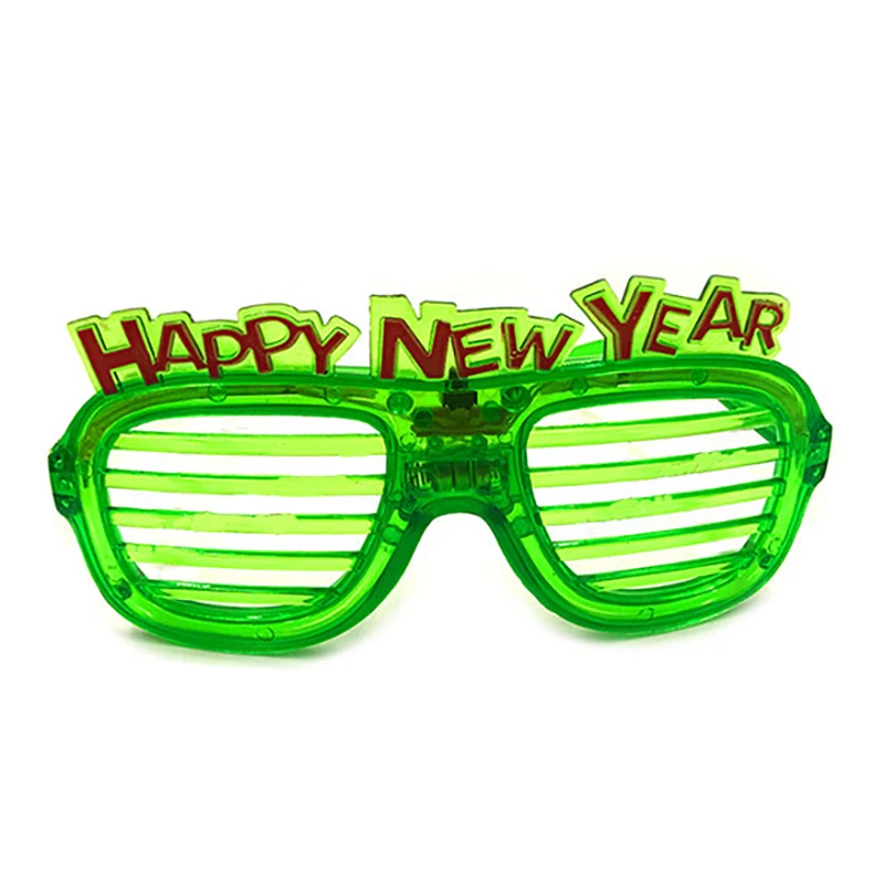 2024 Chinese New Year LED Flashing Shutter Glasses Transparent Red Battery Operated Shaped Like Numbers Boxed Packed