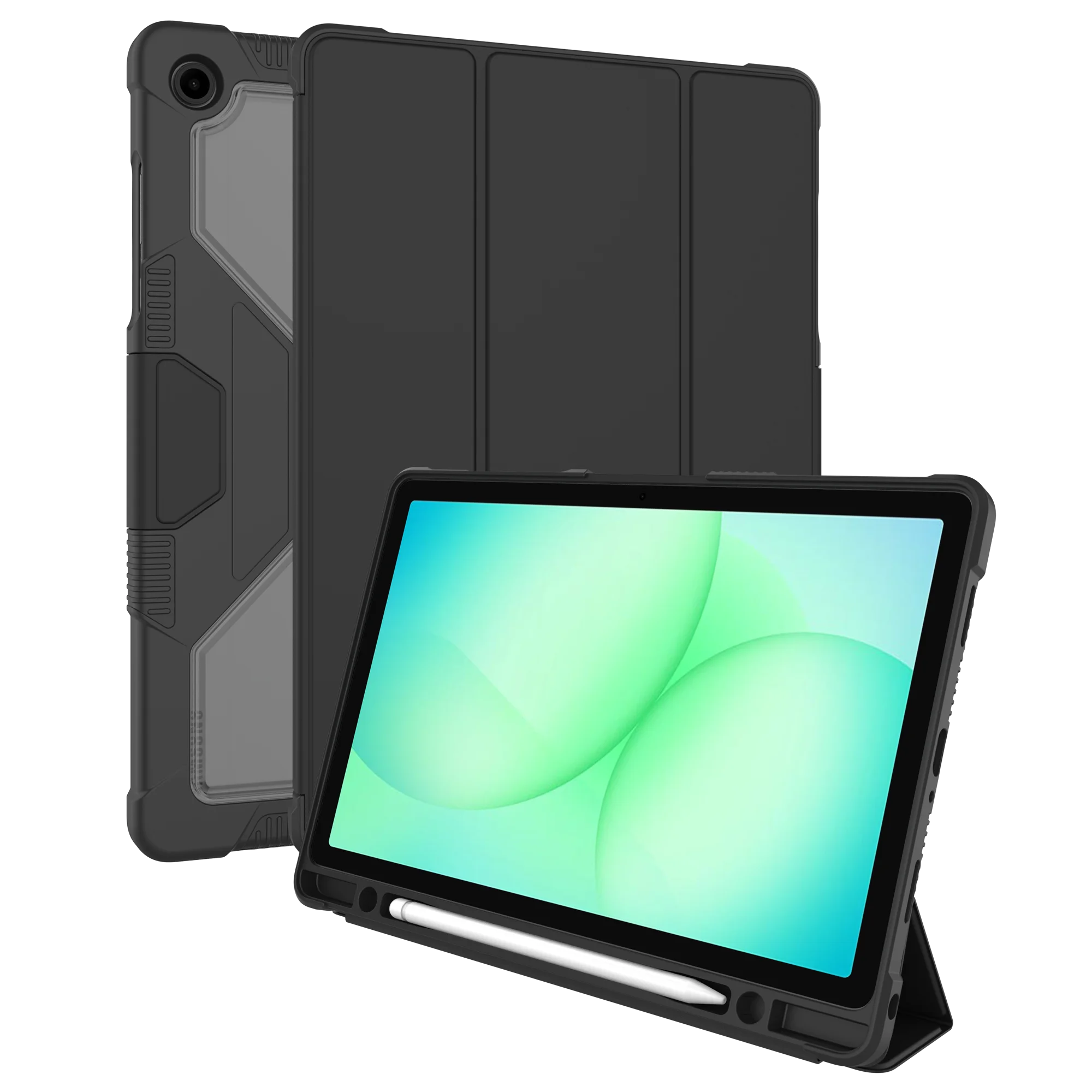 Laudtec For TPU PC Cover Shockproof Rugged Hard Tablet Case with Anti-Fingerprint Features For  SAMSUNG Tab A11  A9  Black