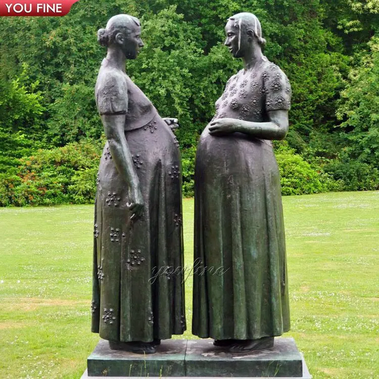 屋外の庭の装飾ブロンズボスティファット女性彫刻女性像