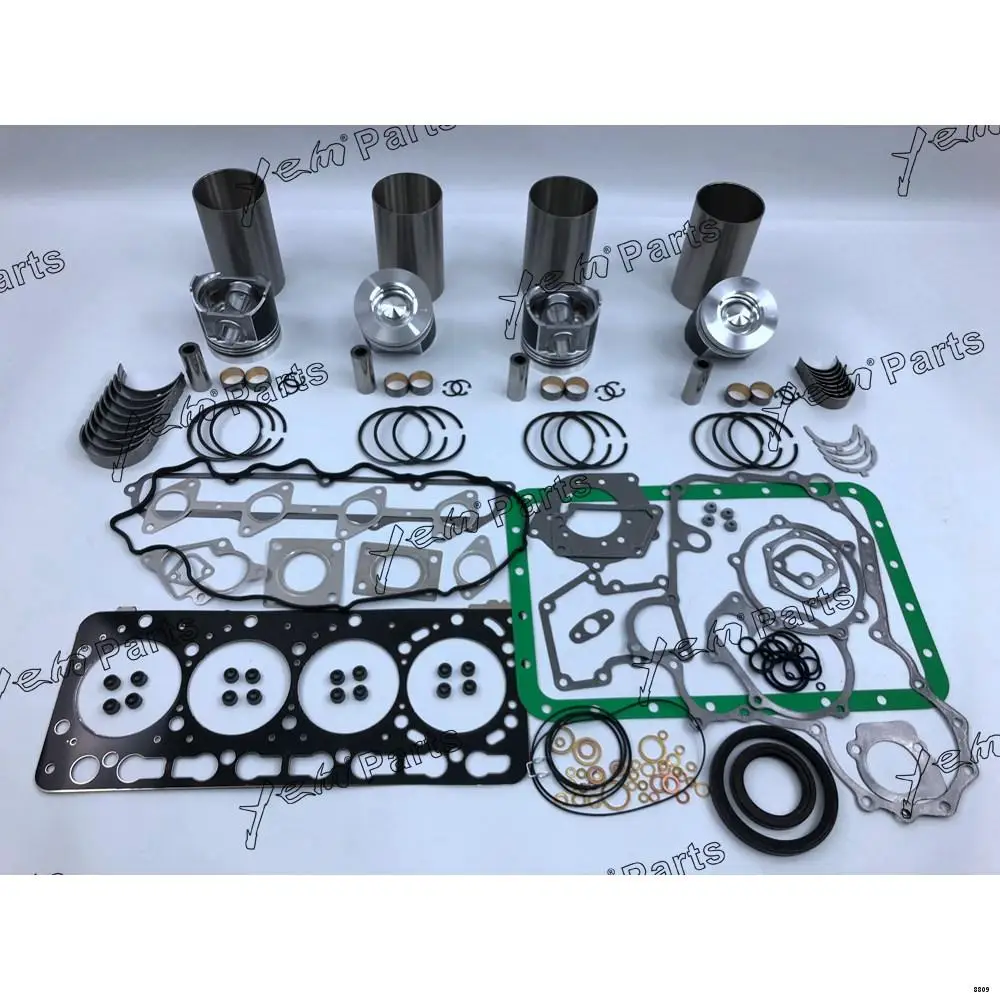 V3300 Overhaul Kit With Bearings Cylinder Piston Ring Liner Gasket Set for Kubota
