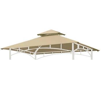 Haideng UV Protection Waterproof Two Teirs Replacement Canopy for Grill Cover Gazebo Parts