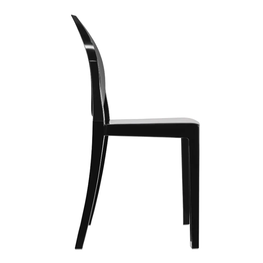 Wholesale Stackable Modern Armless Adult Dining Acrylic Black Ghost