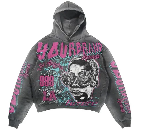 Custom Wholesale Quality Puff Printing Heavyweight Cotton Men Hoody Oversized Custom Print Luxury Pullover Cotton Custom Hoodies