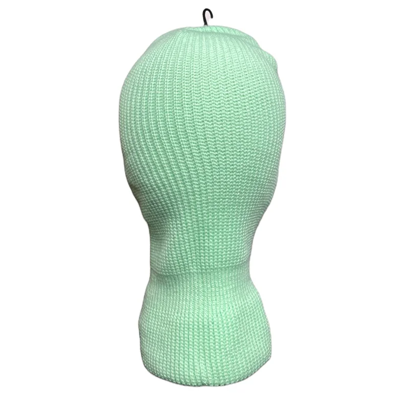 ★Wai Kei★ Hairy Ribbon Balaclava Mint YKBD03AC07-3 High End Mint Green Warm Knit Embroidery Full Face Mask