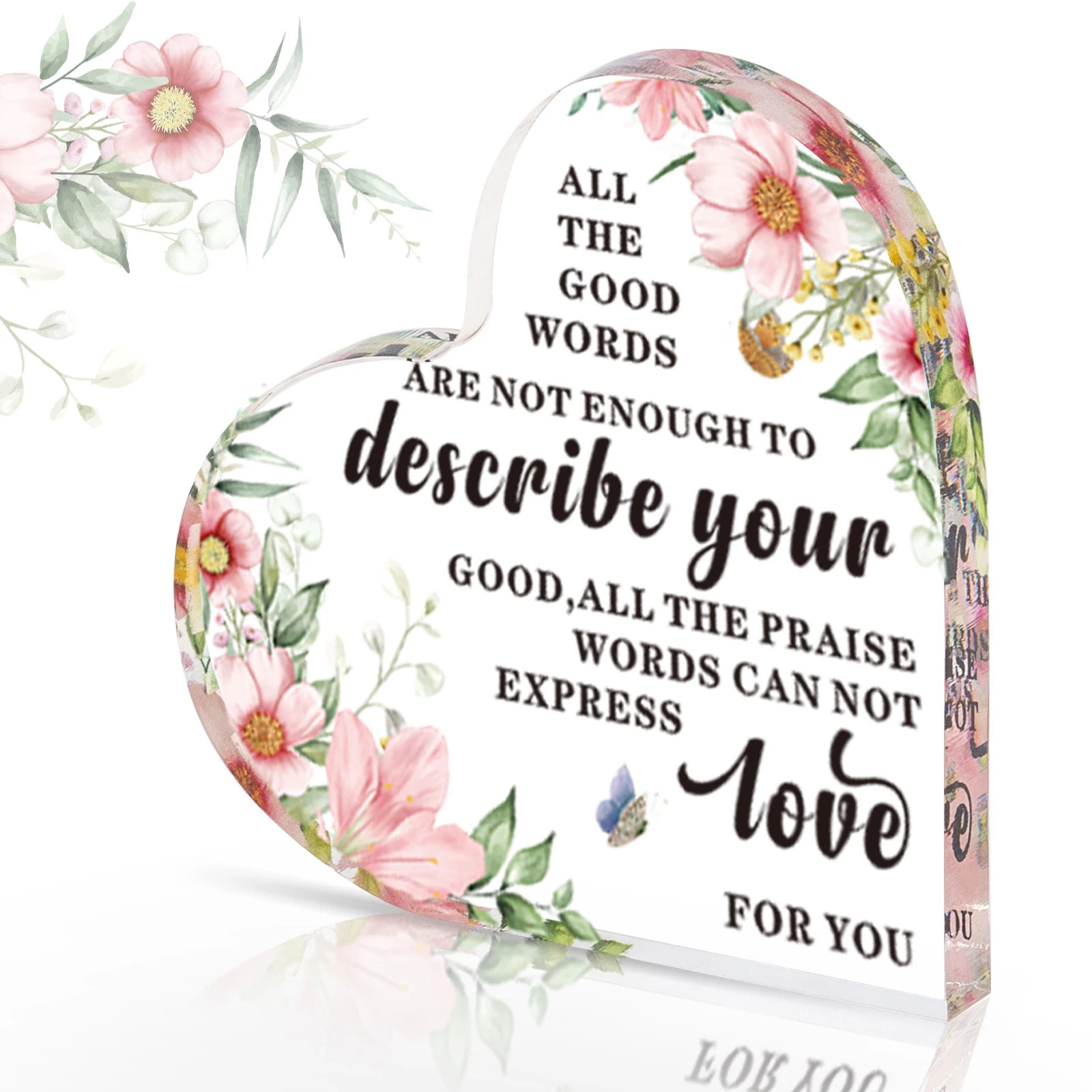 Heart Shaped Acrylic Ornaments Engraved Beveled Glass Trophy Crystal Star Paperweight for Business Awards Souvenirs