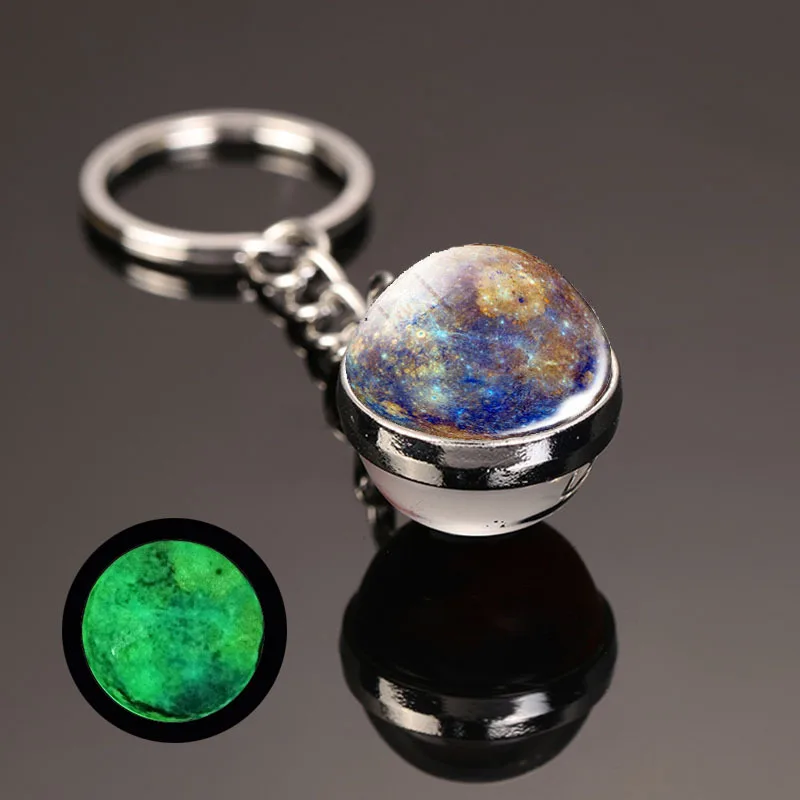 Portachiavi Zodiacale Luminoso Con 12 Costellazioni - Glow In The Dark In Vetro - Regalo Unisex