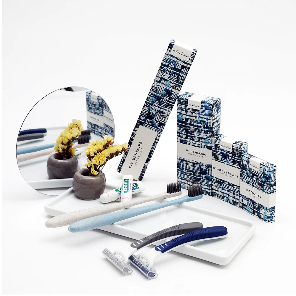 Luxury Hospitality Hotel Supplies Custom Hotel Slipper Comb Toothbrush Guest Dry Amenities Set