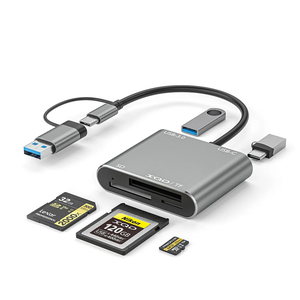 Lettore Di Schede SD, AIYEEN 5-in-1 Micro/USB C/USB 2.0 Portatile Dual Slot OTG Adattatore Di Memoria Lettore Di Schede SD Per TF SDXC Micro SD Micro SDHC Card Compatibile Con Laptop, Galaxy - 10