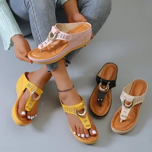 Fashion Snap Joints Outdoor Women's slippers Platform Wedge Heel Women Flip Flop Summer Beach Slipper Sandals