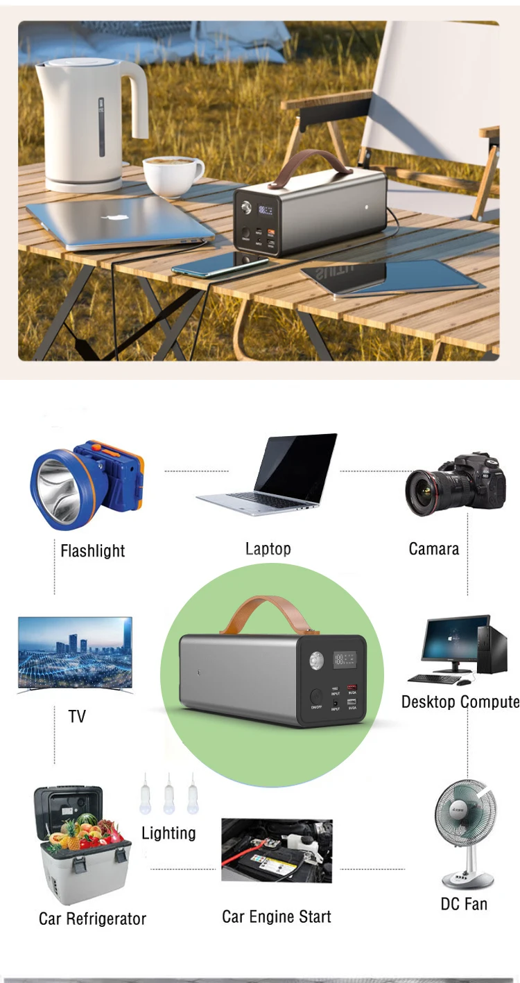 ESG 200w Portable Solar Power Station 300w Energy Power Generator Kit Outdoor Rechargeable Portable for Home Appliances