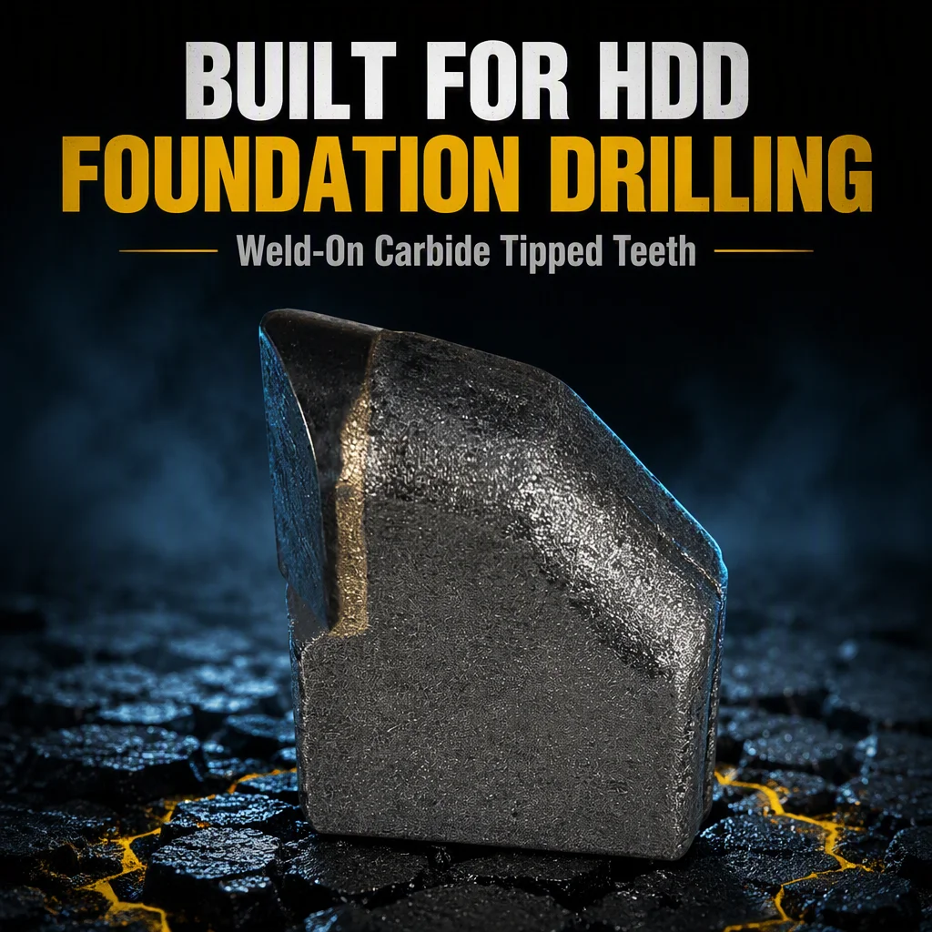 Backreamer Weld-On Carbide Tipped Teeth for HDD Foundation Drilling Tools/Carbide Bullet Tooth Holder / HDD Tooth Holder