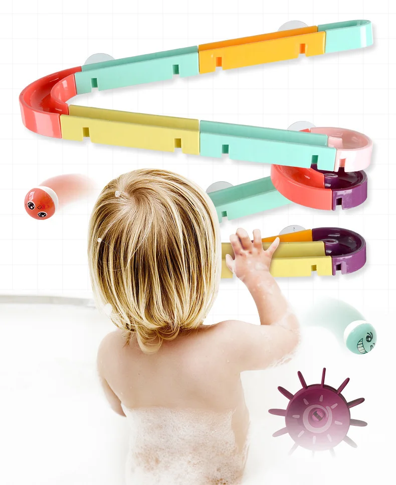 PVCS Baby Bath Toys Bathtub Suction Cup Toy Safe Material Pipe Connection Shower Toy For Kids