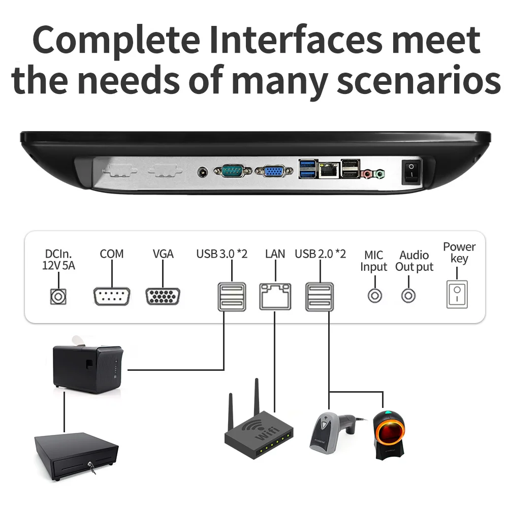 Xincode Cheap Win10 Pos Systems Cash Register Machine All in One Retail Pos Terminal Caisse Enregistreuse Complet Sistemas Pos