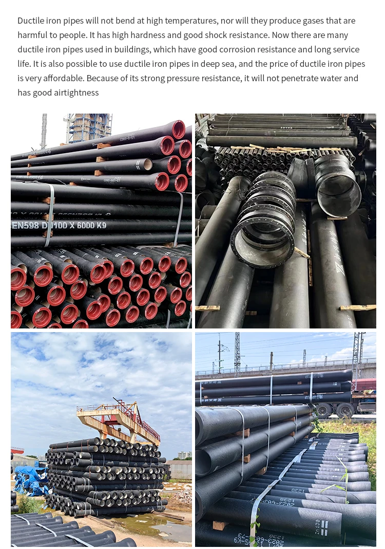 K9 Push On Joint Zinc Coated Ductile Iron Pipes Di Pipe Factory For ...