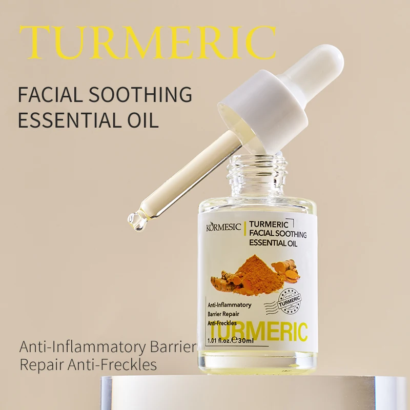 KORMEISC OEM ODM Anti-Inflammatory Anti-Aging Whitening Barrier-Repair Anti-Freckles Turmeric Facial Soothing Essential Oil