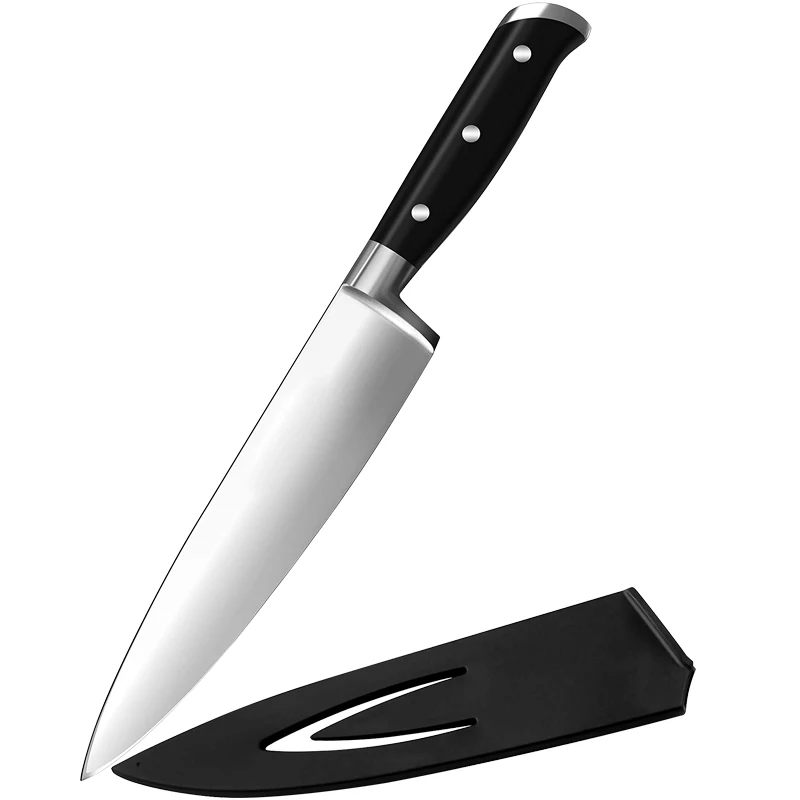 Kitchen Chef Knife 8 Inches Cooking Knife Kitchen Knife with Sheath Carbon Stainless Steel Kitchen Cutting Foods Black 1000pcs