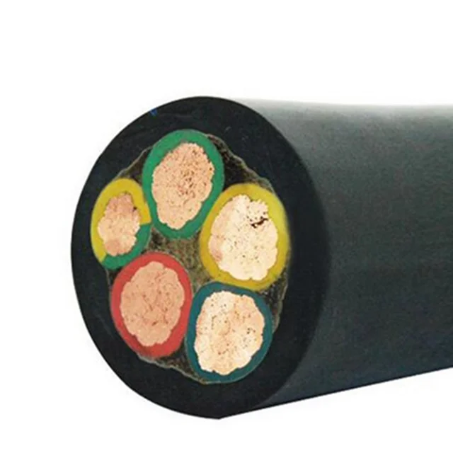 H07rnf 3 Core 4 Core 4mm 6mm Pvc Rubber Coated Electric Flat Submersible Cable