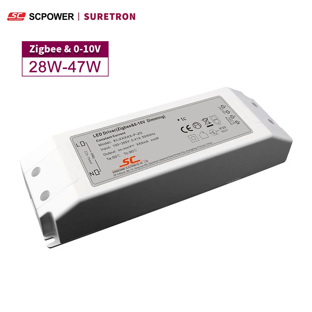 DC Constant Current Zigbee 0-10V Downlight Led Driver 28W 30W 31W 32W 33W 37W 38W 44W 45W 47W 90V