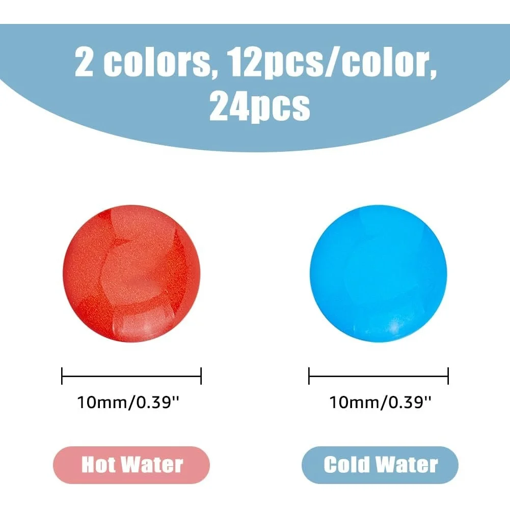 Hot and Cold Water Stickers Epoxy Resin Hot Cold Indicator Sign Sticker ...