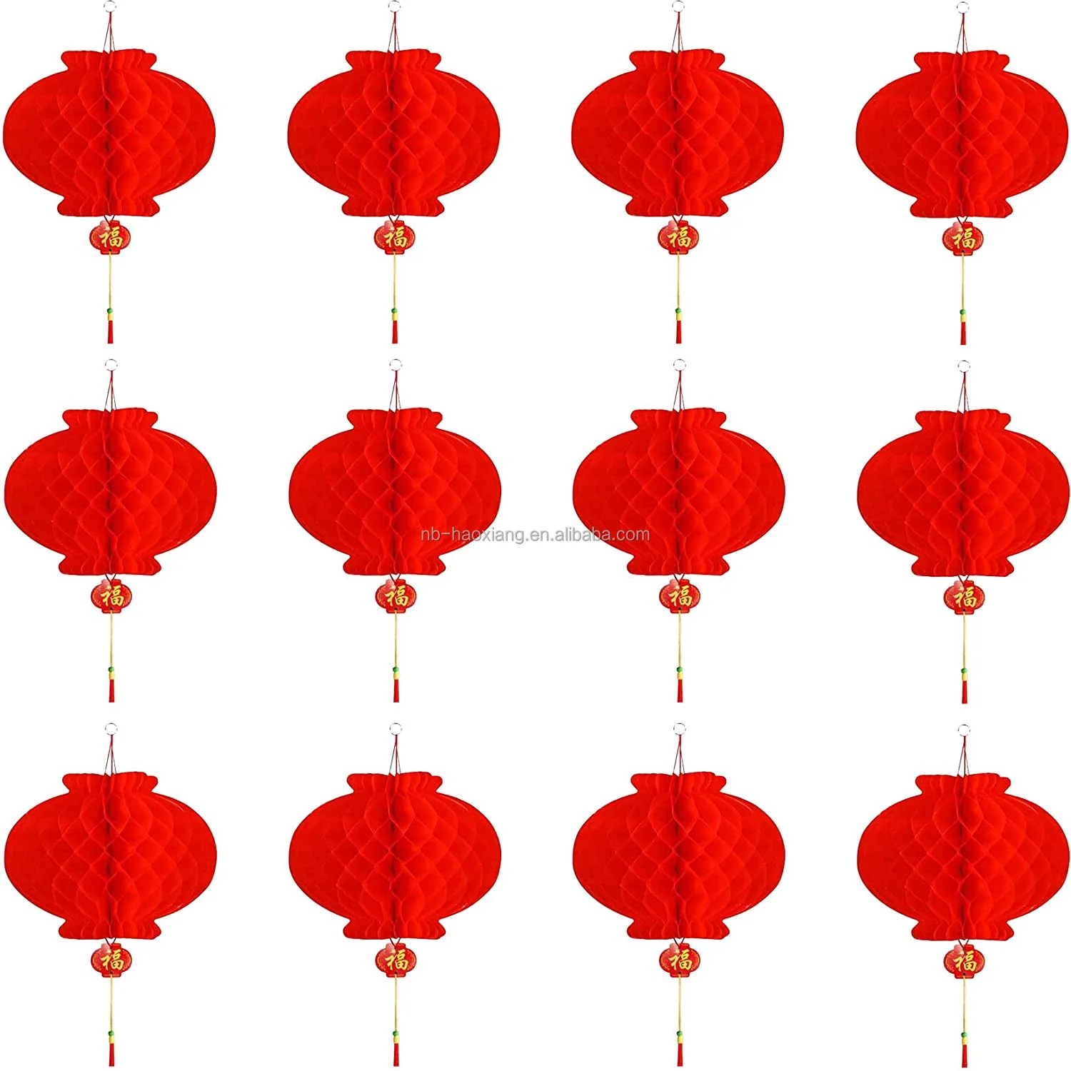 Red Paper Lanterns 12 Pcs Hanging Chinese Lantern Chinese New Year