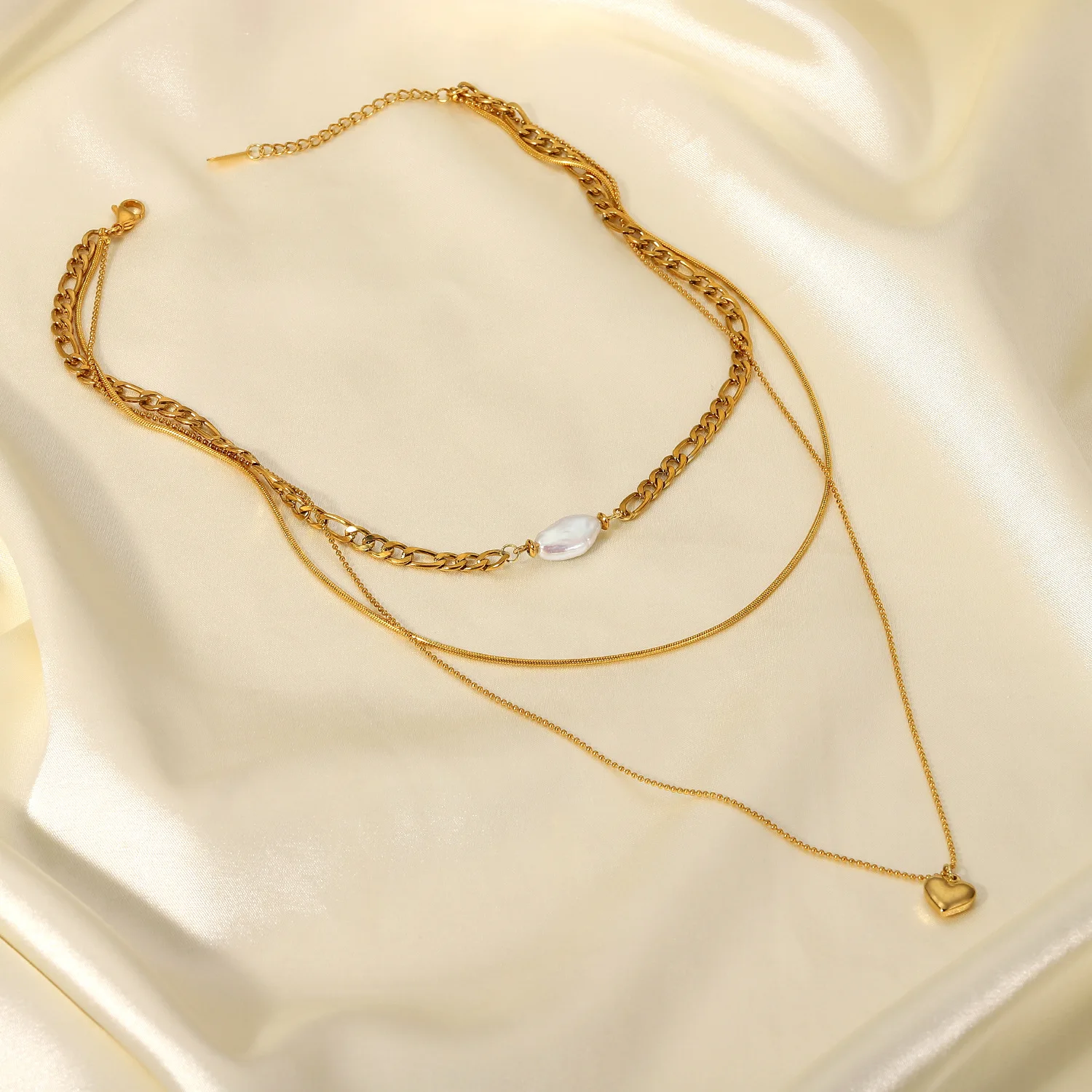 Real U Jewelry Tri-layer Figaro Chain 