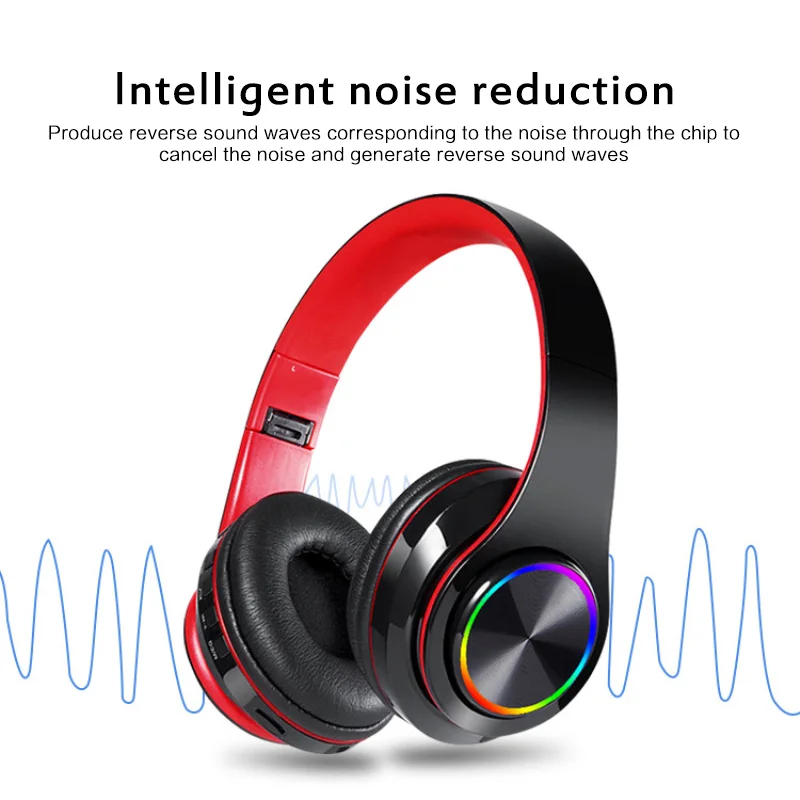 New B39 Portable Wireless Headphones Stereo Foldable Music Headset Support SD Card Deep Bass Folding With Mic - ANKUX.COM