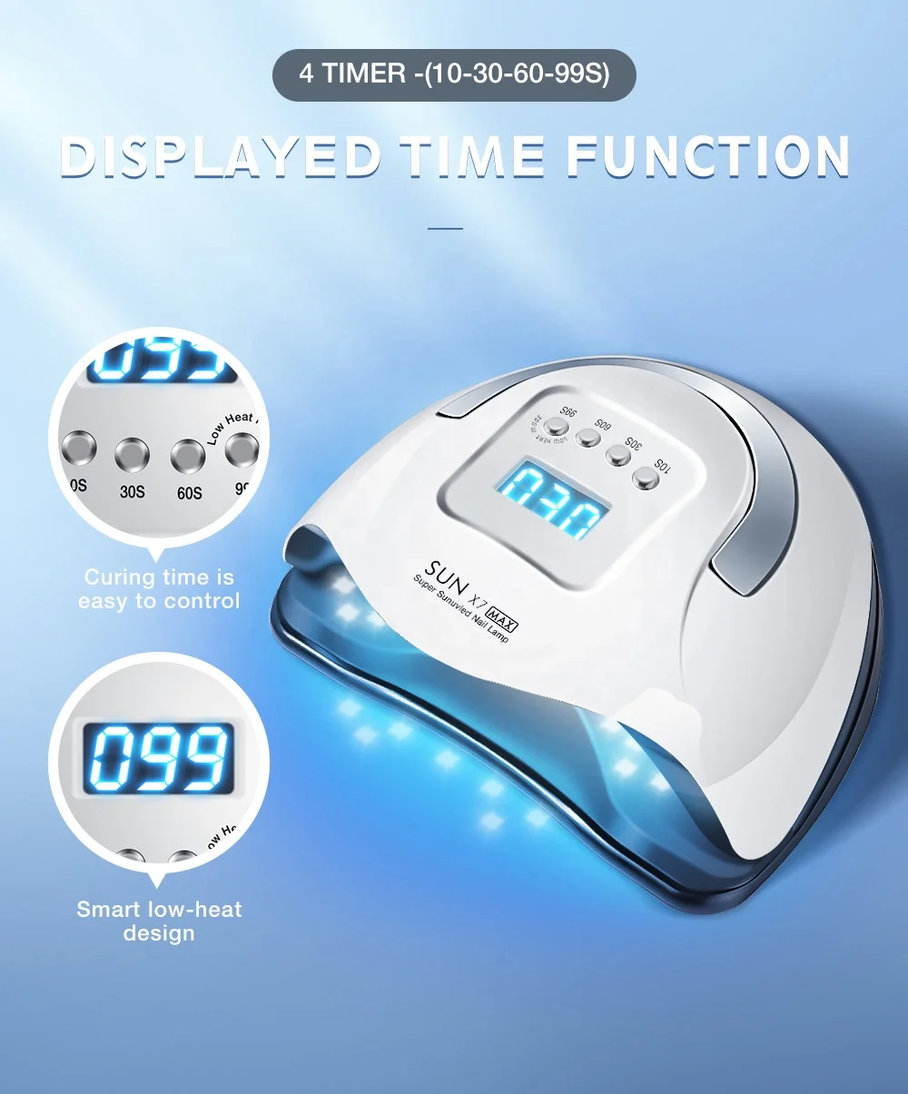 Новое поступление портативная 114 Вт сушилка для гель-лака SUNX7 MAX салона маникюра УФ Светодиодная лампа