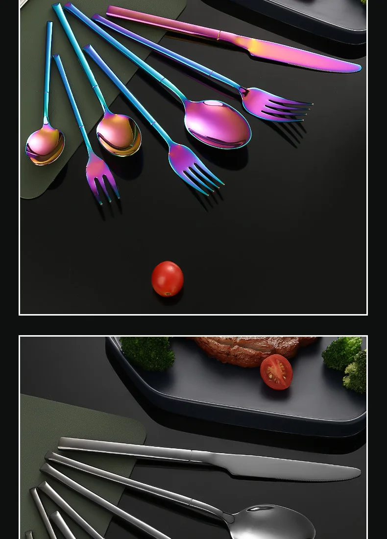 Reusable Restaurant Stainless Steel Bulk Gold Pvd Coating Cutlery