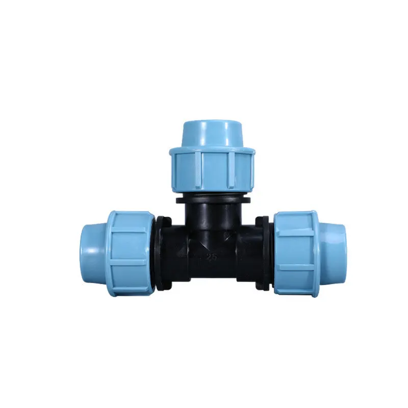 Agricultural Irrigation Systems Hdpe Pipe Quick Valve Tee Connector Compression Drip Fittings